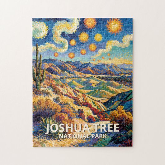 Farbige Joshua Tree Keys View Van Gogh Landschaft Puzzle (Vertikal)