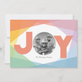 Farbige Joy Weihnachtskarte Feiertagskarte (Vorderseite)