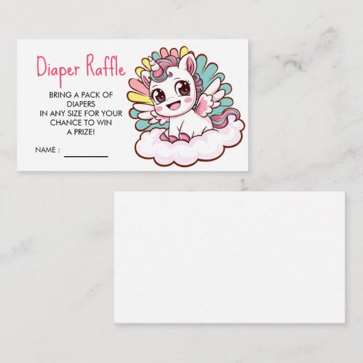 Farbige Joyful Unicorn Kinderdusche Begleitkarte (Vorne/Hinten)