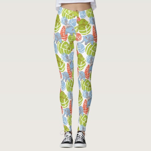 Farbige Jungle-Elefanten Leggings (Vorderseite)
