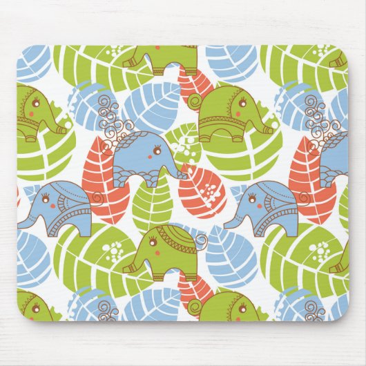 Farbige Jungle-Elefanten Mousepad (Vorne)