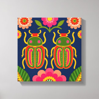 Farbige Käfer-Wandkunst Leinwanddruck – Symmetrica