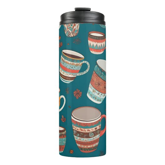 Farbige Kaffeekuchen Thermosbecher (Vorderseite)