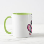 Farbige Kaffeetasse mit violettem Schmetterling (Links)