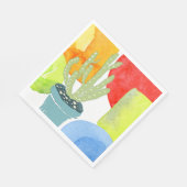 Farbige Kakteen Serviette (Ecke)