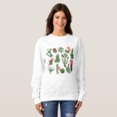 Farbige Kakteen und Sukkulenten Blume Sweatshirt (Vorne ganz)
