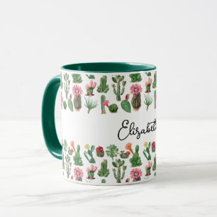 Farbige Kakteen und Sukkulenten Blume Tasse