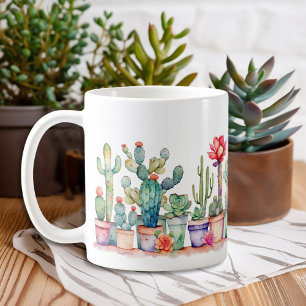 Farbige Kakteen und Sukkulturen Kaffeetasse