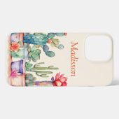 Farbige Kakteen und Sukkulturen mit Namen iPhone Hülle (Rückseite (Horizontal))