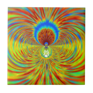 Farbige Kaleidoskop-Kunst drucken Fliese