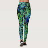 Farbige Kaleidoskop Schwarz Grüne Abstrakt Leggings (Rückseite)