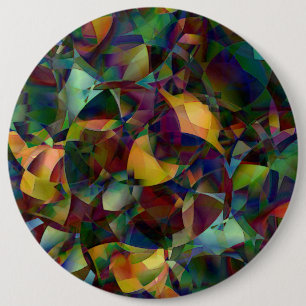 Farbige, kaleidoskopische abstrakte Kunst Button