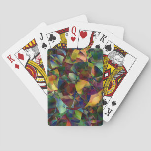Farbige, kaleidoskopische abstrakte Kunst Spielkarten