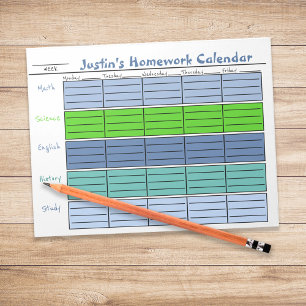 Farbige Kalender für die Aufgabenliste von Kindern Notizblock