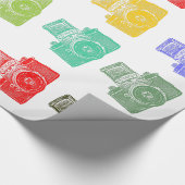 Farbige Kameras Geschenkpapier (Ecke)