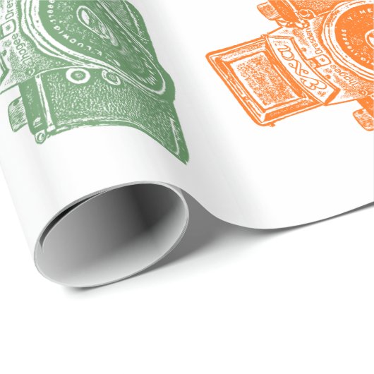 Farbige Kameras Geschenkpapier (Rolleneckpunkt)