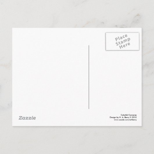 Farbige Kameras Postkarte (Rückseite)