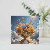 Farbige Kanadien und Blume Karte (Stehend Vorderseite)