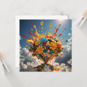 Farbige Kanadien und Blume Karte (Vorderseite/Rückseite Beispiel)