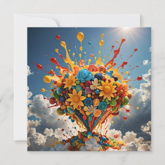 Farbige Kanadien und Blume Karte