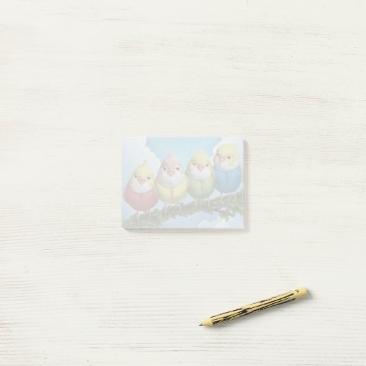 Farbige Kanaren Post-it Klebezettel (Auf Schreibtisch)