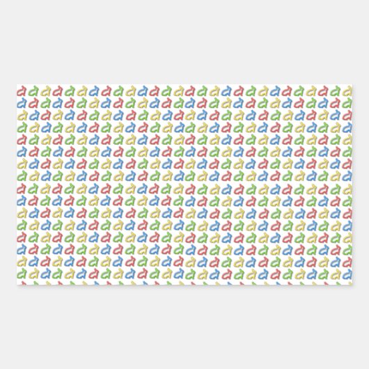 Farbige Kaninchenformen Rechteckiger Aufkleber (Vorderseite)