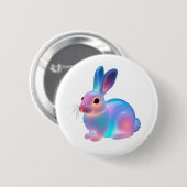 Farbige Kaninchenkunst Button (Vorne & Hinten)