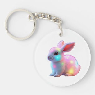 Farbige Kaninchenkunst Schlüsselanhänger