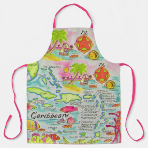 Farbige Karibikinseln  Schürze