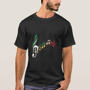 Farbige karibisch inspirierte Noten, Reggae, T-Shirt