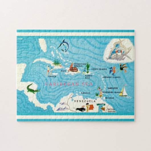 Farbige karibische Karte Puzzle (Horizontal)