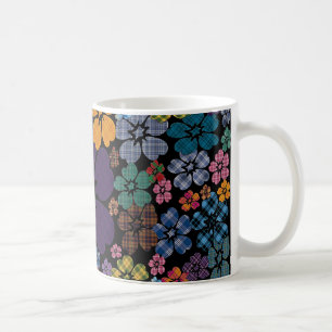 Farbige Karierte Blume Tasse