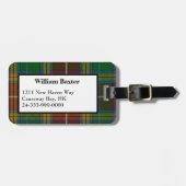 Farbige Karierte Gepäckmarke Baxter Tartan Gepäckanhänger (Vorderseite horizontal)