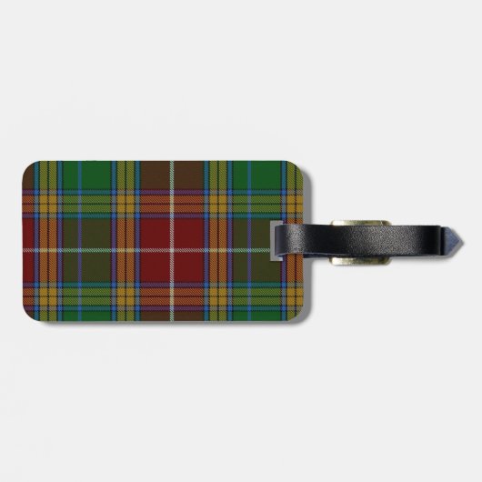 Farbige Karierte Gepäckmarke Baxter Tartan Gepäckanhänger (Rückseite horizontal)
