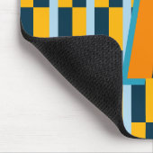 Farbige karierte Monogramm Mousepad (Ecke)