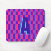 Farbige karierte monogramm rosa blaue Mauspad (Mit Mouse)