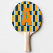Farbige karierte Monogramm Tischtennis Schläger (Rückseite)
