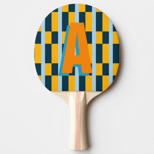 Farbige karierte Monogramm Tischtennis Schläger (Vorderseite)