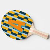 Farbige karierte Monogramm Tischtennis Schläger (Seitenansicht)