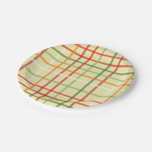 Farbige Karierte Teller (Schrägansicht)