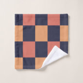 Farbige Karo Prüfbrettmuster Badhandtuch Set (Waschlappen)
