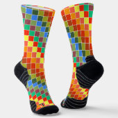 Farbige Karos Orange Red Gepunktet Newt Inspo Socken (Gewinkelt)