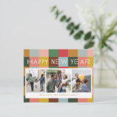 Farbige Karos Urlaubspostkarte Feiertagspostkarte (Stehend Vorderseite)