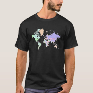 Farbige Karte der Länder der Welt internationale T-Shirt