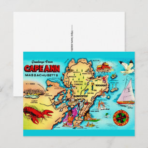 Farbige Karte von Cape Ann MA
