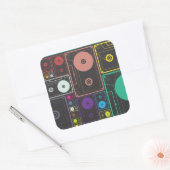 Farbige Kassetten Quadratischer Aufkleber (Umschlag)