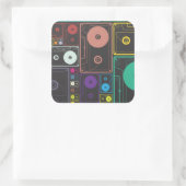 Farbige Kassetten Quadratischer Aufkleber (Tasche)