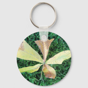 Farbige Kastanienblätter Schlüsselanhänger