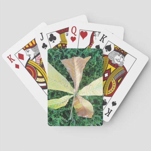 Farbige Kastanienblätter Spielkarten (Rückseite)