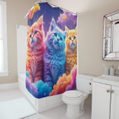 Farbige Kätzchen Duschvorhang (Beispiel)